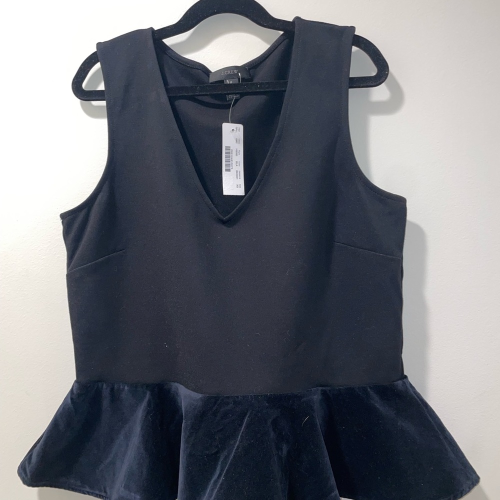 J.Crew Sleeveless V neck Peplum Top